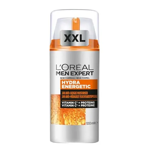 L'Oréal Men Expert XXL Gesichtspflege für Männer - Belebende 24H Feuchtigkeitscreme für müde Haut. Praktische XXL-Größe mit schnell einziehender Gel-Textur, ideal für intensive Pflege und einen revitalisierten Teint.
