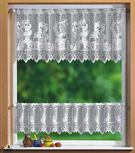 Gardinenbox Scheibengardine, Stangendurchzug (2 St), transparent, KIDS Scheibengardinen Set 2 Teilig 33520