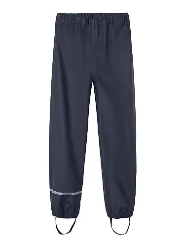 NAME IT Unisex Nkndry Rain Pant Fo Noos Jacke - Dark Sapphire, 98 EU - Regenjacke für Jungen mit verschweißten Nähten für vollständige Wasserdichtigkeit und abnehmbaren Fußschlaufen für optimalen Sitz.