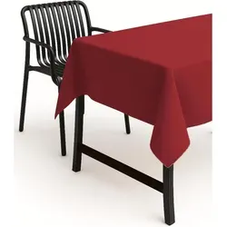 texpot Tischdecke Lotuseffekt Leinenoptik Bügelfrei Fleckschutz wasserabweißend (1-tlg) rot Rund | 160 cm x 160 cm