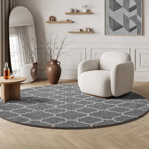 SANAT Boho Teppich – Moderner Teppich im Boho Stil, Ø 150 cm - Hochwertiger Kurzflor für angenehmes Laufgefühl. Stilvolles Boho-Design in harmonischen Farben, ideal für jedes Zimmer. OEKO-TEX zertifiziert und leicht zu reinigen – perfekt für ein gemütliches Zuhause.