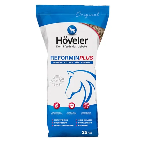 Höveler Reformin plus 10 kg Sack - Pferdefutter - Vitaminiertes Mineralfutter für optimale Mineralstoff- und Vitaminversorgung, ideal für Sport- und Zuchtpferde. Einfach zu dosieren und unterstützt die Vitalität!