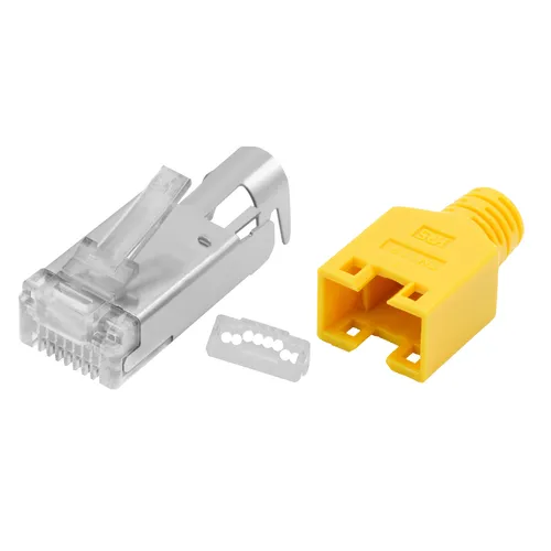 RJ45 Stecker Netzwerkstecker 20 Stück Hirose TM11 gelb Crimpstecker AWG 26-27