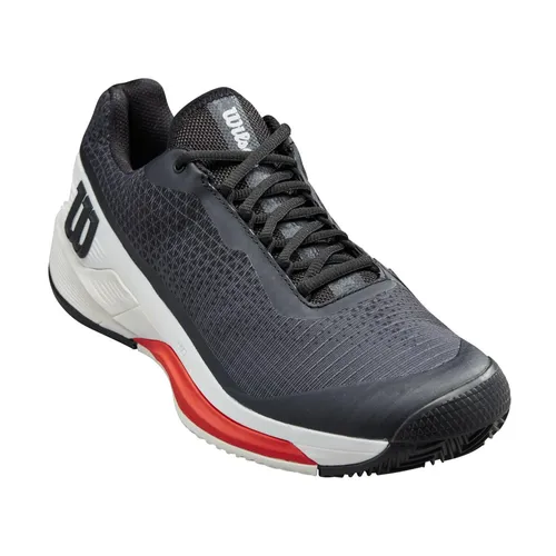 Wilson Rush Pro 4.0 Tennisschuhe für Herren – Schwarz, Größe 41 1/3 - Tennisschuhe mit innovativer 4D Support Chassis 2.0 für optimale Bewegungsdynamik, Stabilität und Kontrolle auf Sandplätzen.
