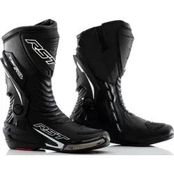 RST TracTech Evo III Stiefel - Schwarz - 45 EU - Motorradstiefel mit Level 2/2/2/1 Zertifizierung für höchsten Schutz, ausgestattet mit TPU-Fersencockpit und rutschfester Dual-Density Rennsohle für optimalen Komfort und Sicherheit.