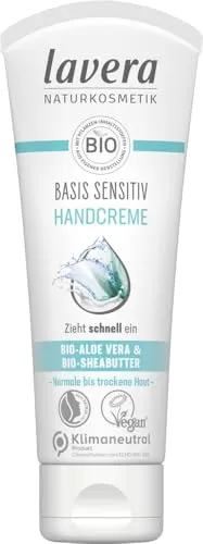 Lavera Basis Sensitiv Handcreme 75 ml - Sanfte Pflege für empfindliche Haut - Handcreme für empfindliche Haut, spendet intensive Feuchtigkeit und schützt vor Trockenheit - ideal für tägliche Pflege.
