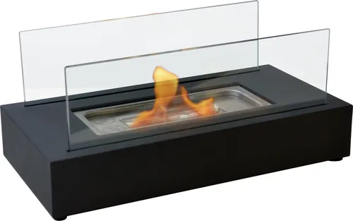Purline Bioethanol-Kamin Algeiros, Schwarz, 35x15x18 cm - Genießen Sie eine gemütliche Atmosphäre mit dem Purline Bioethanol-Kamin Algeiros. Kompakt und modern, ideal für Terrassen und Innenräume. Sauber und pflegeleicht für echtes Flammenfeeling ohne Rauch.