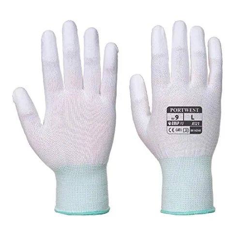 Portwest PU-Fingerkuppen Handschuh, Größe: L, Farbe: Weiß, A121WHRL