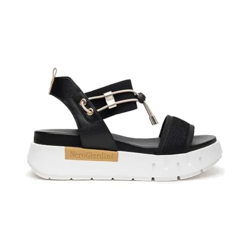 Nero Giardini Damen Sandalette Größe 36 EU - Wanderschuhe aus hochwertigem Leder, mit offenem Zehenbereich und praktischer Schnalle, ideal für stilvolle Sommerausflüge.