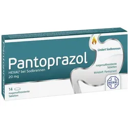 Pantoprazol Hexal 20 mg - Sodbrennen Linderung - Magensaftresistente Tabletten zur kurzzeitigen Unterstützung bei Refluxsymptomen wie Sodbrennen und saures Aufstoßen. Effektive Linderung bereits nach wenigen Tagen.