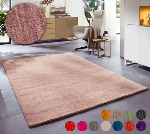 Wollteppich OTTO HOME "Karchau", rosa – 60x90 cm, handgewebt - Der handgewebte Wollteppich "Karchau" in rosa bringt Gemütlichkeit in dein Zuhause. Mit seiner strapazierfähigen Oberfläche und der Fußbodenheizungsgeeignetheit ist er ideal für jeden Raum.