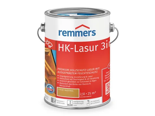 Remmers Holzschutzlasur HK-Lasur 3in1 ebenholz 2,5 Liter - Holzlasuren in eiche rustikal (RC-360) für optimalen Schutz und eine langlebige, ansprechende Optik. Ideal für alle Holzoberflächen im Innen- und Außenbereich.