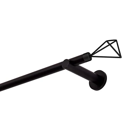 Gardinenstange schwarz 140 cm 1-läufig 19 mm aus Metall - Hochwertige, 1-läufige Gardinenstange aus Metall, leicht kürzbar und ideal für diverse Vorhangarten. Inklusive Endstücken und Befestigungsmaterial – perfekt für jedes Wohnambiente.