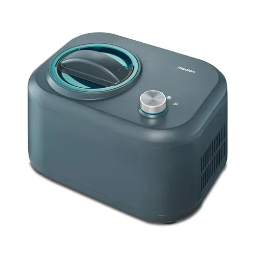 MEDION Eismaschine MD 10169 - Eismaschine für 1L Eis, 100W, mit großer Einfüllöffnung und Kompressor für schnelle Zubereitung in max. 60 Minuten – ideal für Eisliebhaber!
