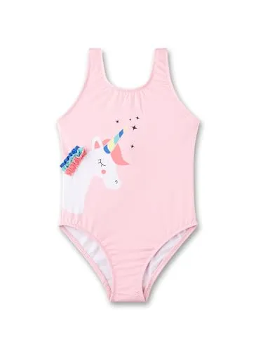 Sanetta Mädchen-Badeanzug rosa Einhorn | Bequemer und praktischer Badeanzug aus recyceltem Polyester-Mix für Mädchen. Bademode für Kinder