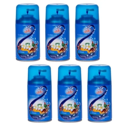 Laro Premium Airline Ocean Raumduftspray Vorteilspaket 6/12/24/48/96 St Nachfüller für automatische Duftspender 250ml, Anzahl:6, Duft:Ocean