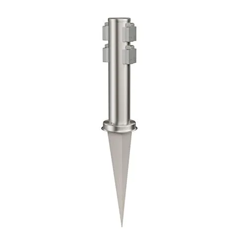 LEDscom.de Garten-Steckdosen-Säule PORU, 4-Fach Edelstahl mit Erdspieß - Praktische Stromverteilung im Garten mit 4 spritzwassergeschützten Steckdosen. Ideal für Lichterketten, Rasenmäher und Elektrogrills. Robustes Design in Edelstahl, einfach umplatzierbar.