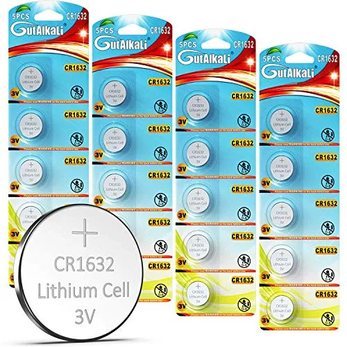 GutAlkaLi 20 Stück CR1632 3V Lithium Knopfzelle Elektro CR 1632 Lithium