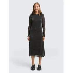 TOM TAILOR Denim Damen Midi-Meshkleid mit Glitzer-Effekt - Elegantes Midi-Kleid aus transparentem Mesh-Stoff, verziert mit Glitzer-Effekt. Ideal für besondere Anlässe und komfortabel im Tragen dank pflegeleichter Materialien.