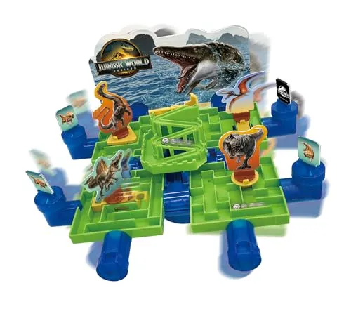 Epoch Jurassic World Maze Challenge - Spannendes Gesellschaftsspiel - Gesellschaftsspiel für Fans der Jurassic World, fördert strategisches Denken und Teamarbeit in einem aufregenden Maze-Abenteuer.