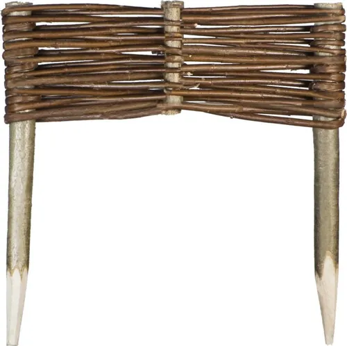 Weide Beeteinfassung in 16 Größen Weidenzaun Rasenkante Beetbegrenzung Steckzaun imprägniert mit Buchepflöcken für leichtes Einsetzen Palisade  Länge: 30 cm Höhe: 10 cm