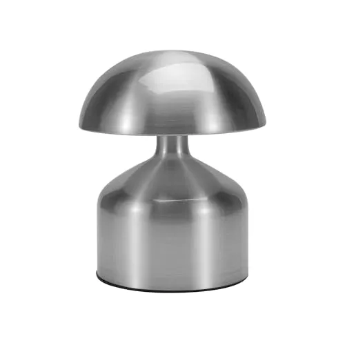 Luxus - Tischlampe Touch Mini - Vicky - Silber - H14 x Ø10 - Terrassenlampe - Schreibtischlampe - LED - Wiederaufladbar - Dimmbar - Kabellos - Tischlampe für innen und außen