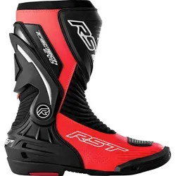RST TracTech Evo D3O Stiefel - Schwarz/Neon-Rot - 46 EU - Hochwertige Motorradstiefel mit D3O Schutz, ideal für sportliche Fahrer. Bequemes Mesh-Futter und rutschfeste Sohle sorgen für Sicherheit und Komfort auf jeder Fahrt.