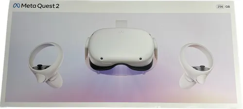 Oculus Meta Quest 2 Virtual-Reality-Headset - VR-Brille für kabelloses Spielen mit 4K-Auflösung, leichtes Design und verbesserte Controller für realistische Bewegungsverfolgung.