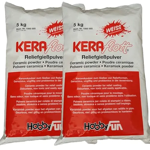 KERAflott Reliefgießpulver weiß 10 kg Sack - umweltfreundlich, geruchlos und ideal für kreative Gieß- und Reliefformen