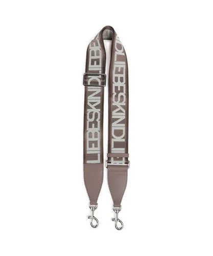 Liebeskind Berlin Women's Fancy Sporty Logo Webbing Wood Shoulder Strap - Damen-Schultertaschen, kurzer Tragegurt mit Panzerketten-Design und Karabinern für individuelle Taschen-Highlights.