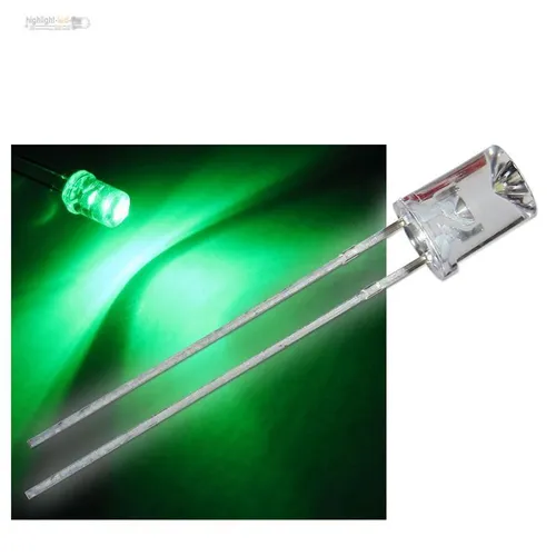 LED 5mm concave grün Leuchtdioden superhell grüne konkav LEDs 25 x