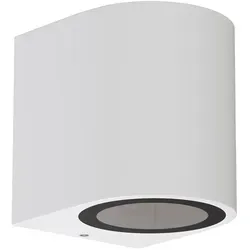 ledscom.de Wandleuchte ALSE für außen, IP54, Downlight, weiß matt, rund, 1x GU10 max. 35W