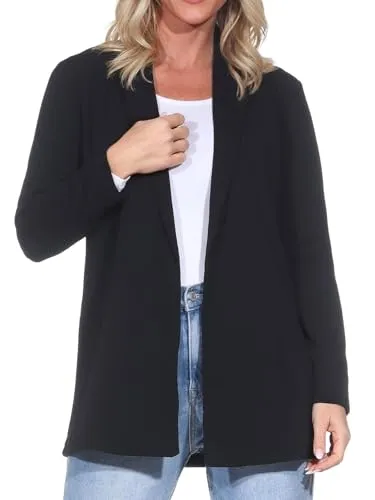 JdY Damen Jdygeggo L/S JRS Noos Blazer, Schwarz - Eleganter Klassiker für jeden Anlass - Blazer für Damen, klassischer Stil mit umschlagbarem Kragen und regular Fit - ideal für Büro und Freizeit.