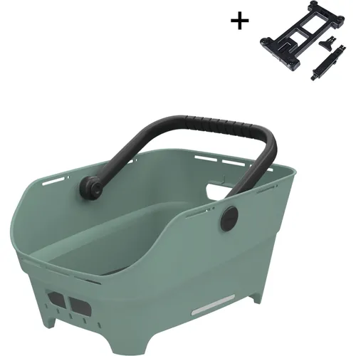 Hinterrad-Fahrradkorb Basil Cento Neo MIK - Grün, 46 x 23 x 14 cm - Praktischer Fahrradkorb für Unisex Erwachsene, ideal für den täglichen Einkauf. Mit MIK-System für einfache Montage und sicheren Halt. Gewicht: 1,8 kg.