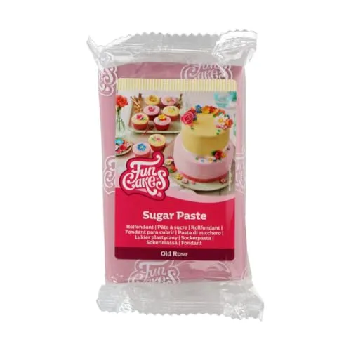 FunCakes Rollfondant Old Rose, einfach zu verwenden, glatt, flexibel, weich und biegsam, perfekt zum Verzieren von Torten, halal, koscher und glutenfrei, 250 g Packung mit 1