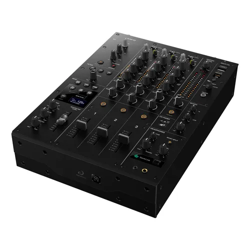 AlphaTheta DJM-V5 3 Kanal DJ Mixer - Professioneller 3-Kanal DJ Mixer mit 4-Band-EQ und 60-mm-Long-Throw-Fader für geschmeidiges Mischen. Ideal für kreative DJs, die nahtlos mit rekordbox und Serato arbeiten möchten.
