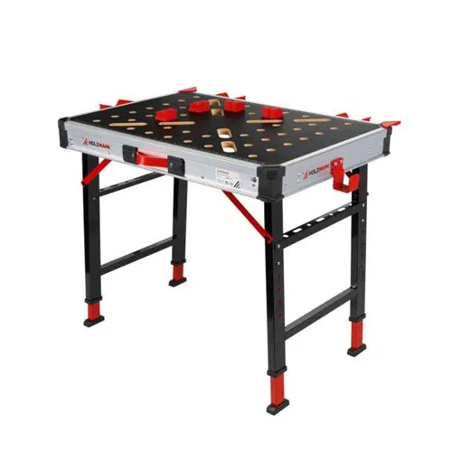 Holzmann Maschinen FLEX01 Mobiler klappbarer Arbeitstisch - Technik - Leichter und praktischer Arbeitstisch mit Tragegriff, schnell aufstellbar und erweiterbar für vielseitige Einsatzmöglichkeiten.
