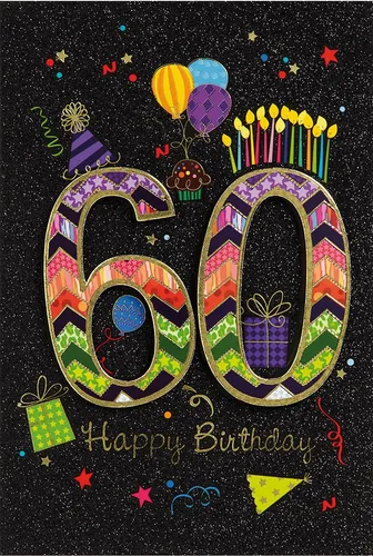 60. Geburtstag - Collage - Glückwunschkarte im Format 11,5 x 17 cm mit Briefumsc
