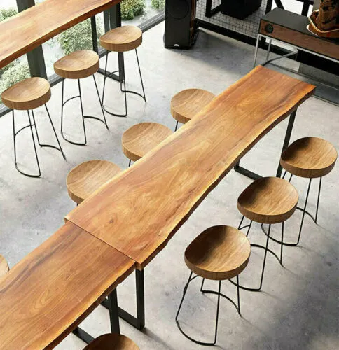 360Home Gastronomiemöbel Esstisch Vollholz 120x45x105 cm - Hochwertiger rechteckiger Esstisch aus Vollholz mit echter Baumkante, ideal für Restaurants und Bars. Jedes Stück ein Unikat!