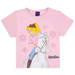 Bibi & Tina T-Shirt Bibi und Tina Top Kurz T-Shirt Sabrina Blumen ballerina rose (1-tlg) rosa 104 EU