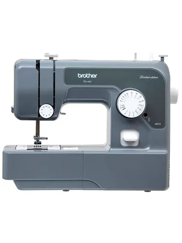 Brother LB14 Grey/Black Limited Edition Nähmaschine - Mechanische Nähmaschine für Anfänger mit 14 Stichen, Fingerschutz und 10 Spulen. Das nostalgische Design ist inspiriert von den 1960er Jahren und eignet sich perfekt für kreative Nähprojekte.