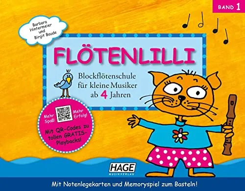 Flötenlilli, Band 1: Blockflötenschule für kleine Musiker ab 4 Jahren - Für deutsche und barocke Griffweise (inkl. CD)
