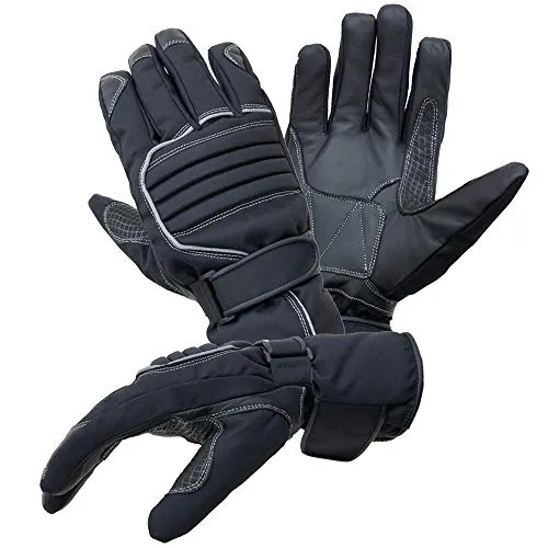 PROANTI Motorradhandschuhe Regen Winter XL - Wasserdichte und winddichte Motorradhandschuhe mit Soft-Protektor für optimalen Knöchelschutz und reflektierendem Streifen für mehr Sicherheit bei Dunkelheit.