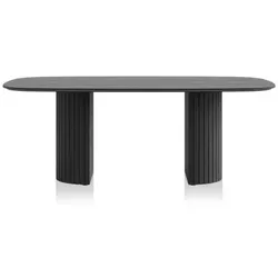Henders & Hazel Pavie Esstisch oval Eiche furniert/Metallgestell off black