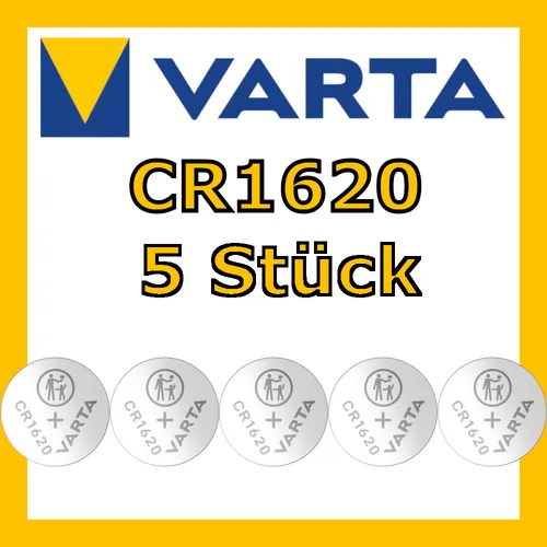 VARTA CR1620 Batterie Lithium Knopfzelle Knopfbatterie | 5 STÜCK