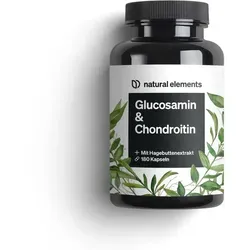 Glucosamin & Chondroitin 180 Kapseln - Nahrungsergänzungsmittel mit hochdosiertem Vitamin C für normale Kollagenbildung, ohne unnötige Zusätze und laborgeprüft – ideal für Gelenkgesundheit.