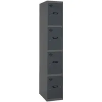PROREGAL Spind AMEGO 180 x 30 x 50 cm - 4 Abteile in Anthrazit - Robuster Metallspind mit abschließbarem Schloss für sichere Aufbewahrung. Ideal für Umkleideräume, einfach zu montieren und mit kratzfester Beschichtung für Langlebigkeit.