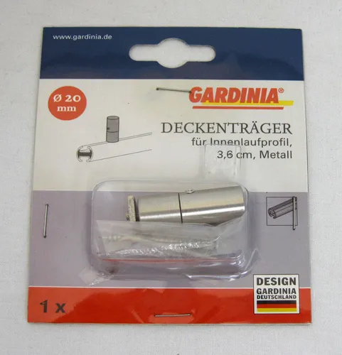 Deckenträger kurz für Innenlaufprofil Metall Edelstahl-Optik 3,6cm