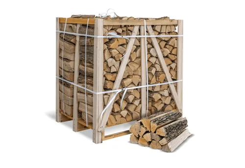 HEIZFUXX Kaminholz Eiche 1RM, 500 kg - Brennstoffe, hochwertiges Eichenholz, ideal für gemütliche Kaminabende und effiziente Wärmeabgabe auf einer praktischen Einwegpalette.