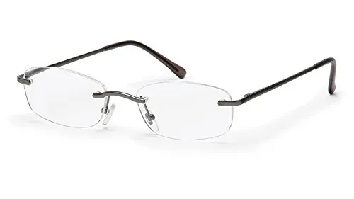 FILTRAL Randlose Lesebrille/Rahmenlose Unisex Lesehilfe mit Federbügeln für Damen & Herren in anthrazit matt / +1,50 dpt. F4537126